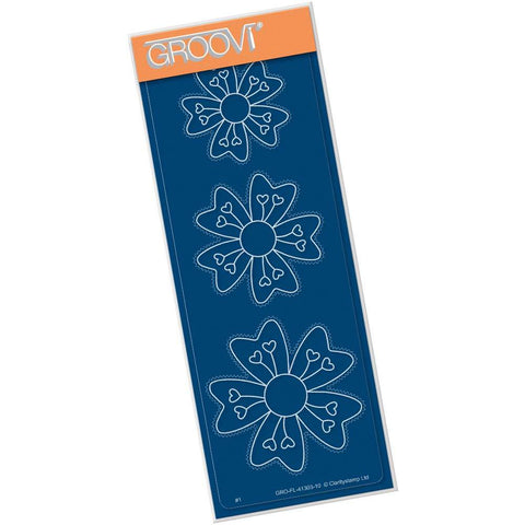 Tina's Heart Blossom Picot Flowers <br/>A5 Long Groovi Plate
