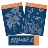 Chinese Lantern Floral Spray & Dragonflies A6 Groovi Plate Set + Spacer