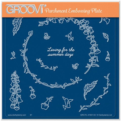 Barbara's Summer Seasonal Wreath A5 Square Groovi Plate