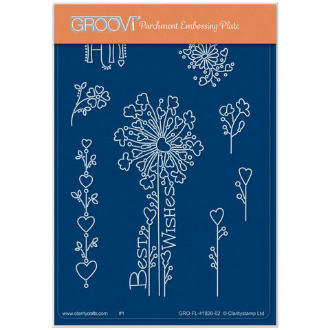 Tina's Best Wishes Flowers A6 Groovi Plate