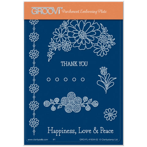 Tina's Thank You Flowers A6 Groovi Plate