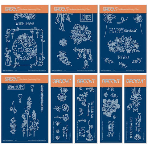 Tina's Flowers Set 1 A6 & Spacer Groovi Plate Collection