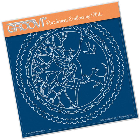 Fairy Enchantment Round <br/>A5 Square Groovi Plate <br/>(Set GRO-FY-40976-03)