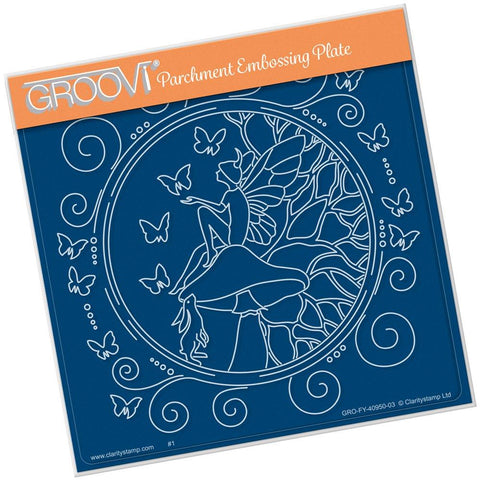 Fairy Daydream Round <br/>A5 Square Groovi Plate <br/>(Set GRO-FY-40976-03)