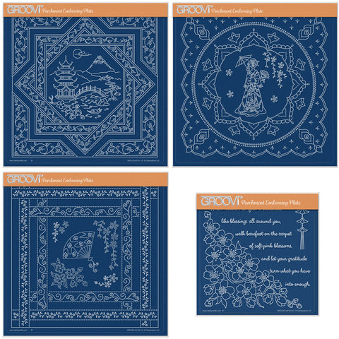 Linda's Layering Frames Set 3 - Oriental A4 Square & A5 Square Groovi Plate Collection