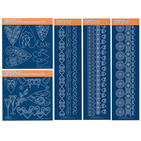 Tina's Doodle Hearts Collection <br/>Groovi Plate Set <br/>+ FREE Border Plate!