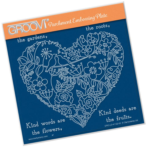 Garden Heart <br/>A5 Square Groovi Plate