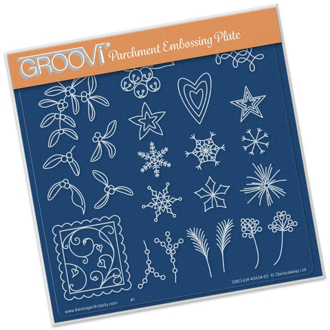 Mistletoe & Wreath Accessories <br/>A5 Square Groovi Plate