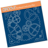 Cogs <br/>A5 Square Groovi Plate <br/>(Set GRO-OB-40755-03)
