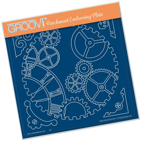 Cogs <br/>A5 Square Groovi Plate <br/>(Set GRO-OB-40755-03)