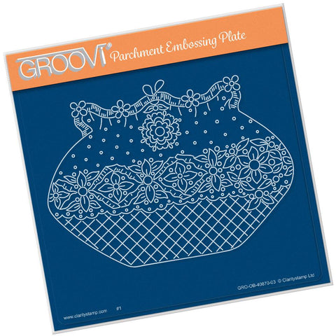 Maria Maidment's Floral Purse <br/>A5 Square Groovi Plate <br/>(Set GRO-OB-40965-03)