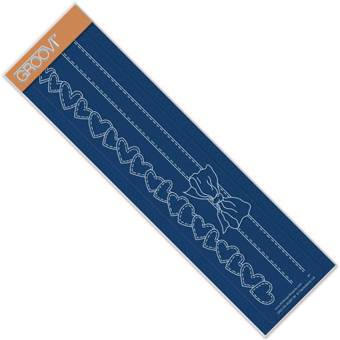 Ribbon & Hearts <br/>Groovi Border Plate <br/>(Set GRO-PA-40295-09)
