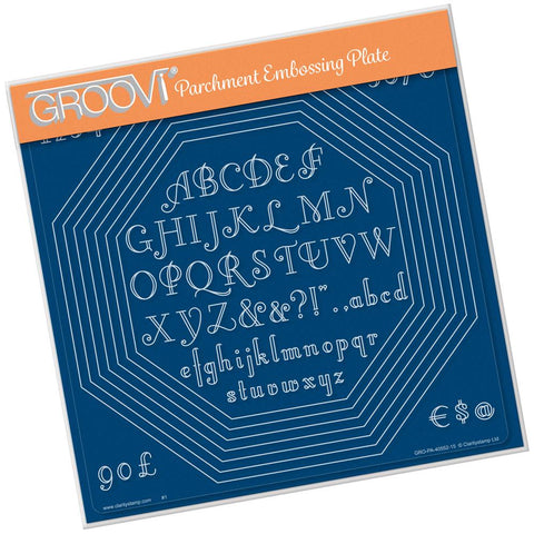 Octagon Extension & Art Deco Alphabet <br/>A4 Square Groovi Plate