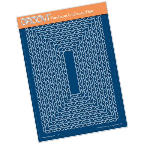 Nested Scallops Rectangles <br/>A5 Groovi Plate