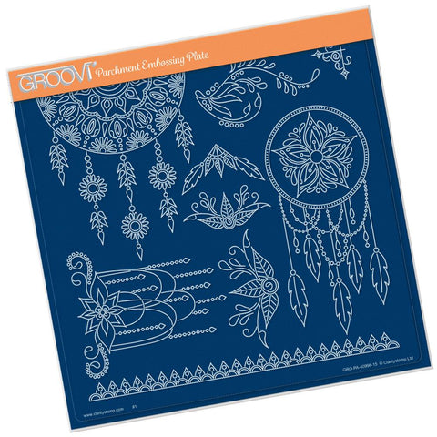 Tina's Henna Dreamcatcher <br/>A4 Square Groovi Plate <br/>(Set GRO-PA-41028-15)
