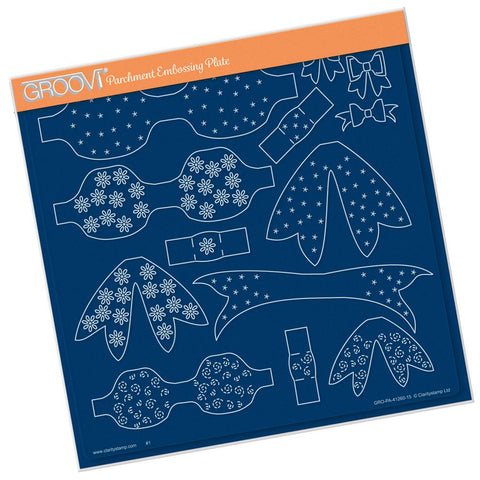 Linda's Embroidery 3D Bows <br/>A4 Square Groovi Plate