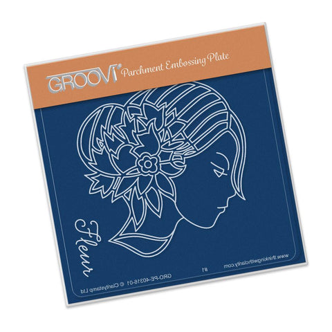 Fleur Cameo <br/>A6 Square Groovi Baby Plate <br/>(Set GRO-PE-40329-01)