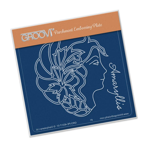 Amaryllis Cameo A6 Square Groovi Baby Plate (Set GRO-PE-40329-01)