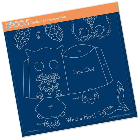 Linda's Papa Owl <br/>A4 Square Groovi Tem-plate <br/>(Set GRO-TE-40910-15)