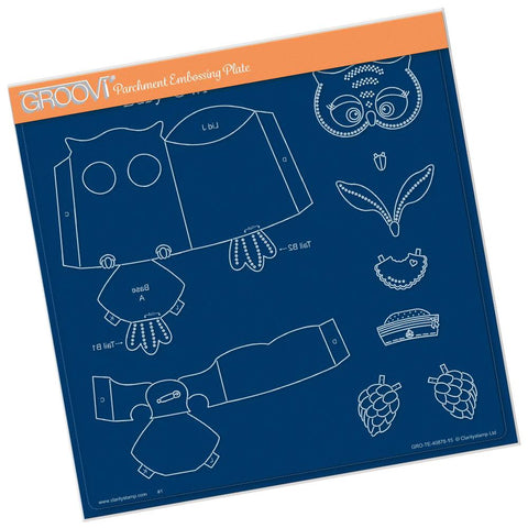 Linda's Baby Owl <br/>A4 Square Groovi Tem-plate <br/>(Set GRO-TE-40910-15)