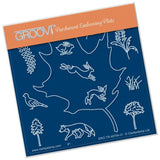 Leaf Outline <br/>A6 Square Groovi Baby Plate <br/>(Set GRO-TR-40822-01)