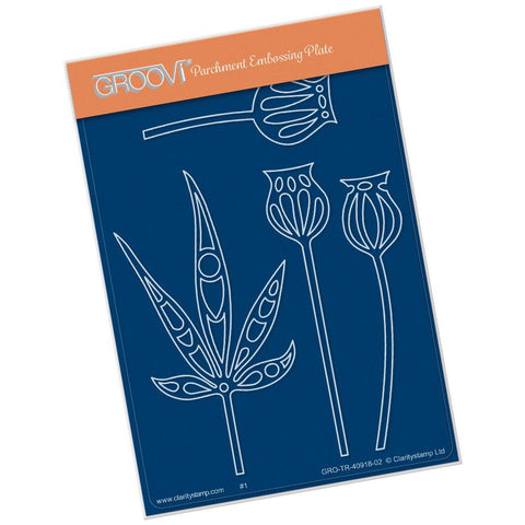Funky Seed Heads & Leaves <br/>A6 Groovi Plate