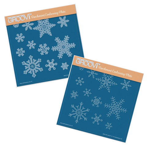 Small Snowflakes Duet <br/>A5 Square Groovi Plate & Grid Set