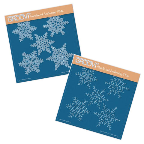 Large Snowflakes Duet <br/>A5 Square Groovi Plate & Grid Set