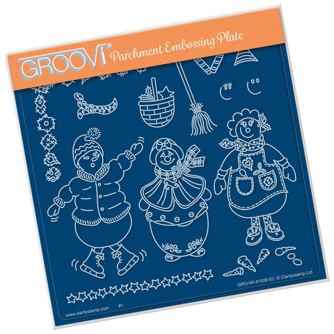 Linda's Build a Snowlady <br/>A5 Square Groovi Plate