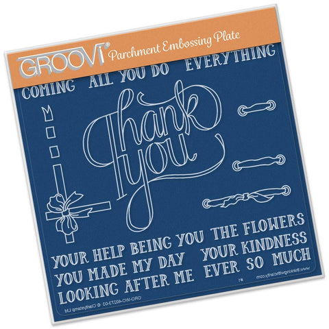 Thank You <br/>A5 Square Groovi Plate <br/>(Set GRO-WO-40282-03)