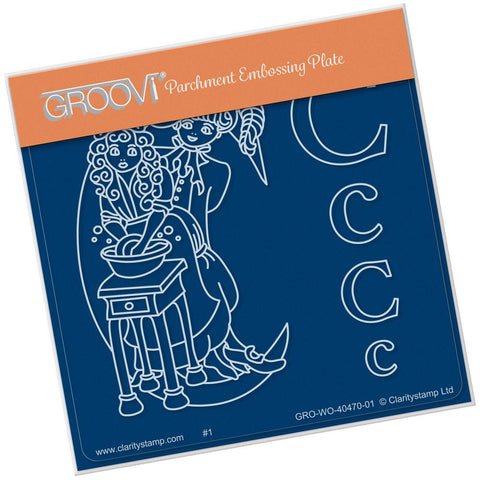 Nursery Rhyme 'C' <br/>A6 Square Groovi Baby Plate <br/>(Set GRO-WO-40653-01)
