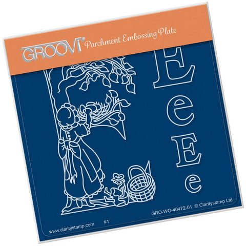 Nursery Rhyme 'E' <br/>A6 Square Groovi Baby Plate <br/>(Set GRO-WO-40653-01)