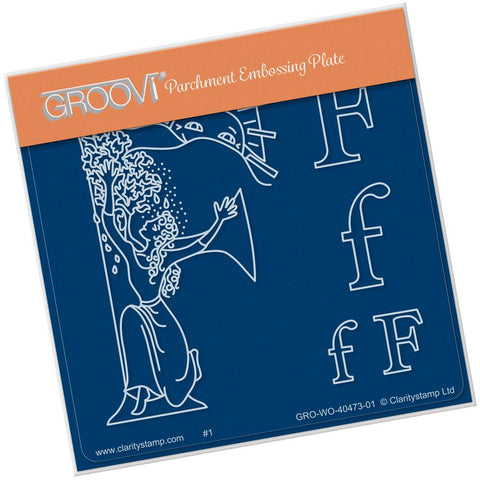 Nursery Rhyme 'F' <br/>A6 Square Groovi Baby Plate <br/>(Set GRO-WO-40653-01)