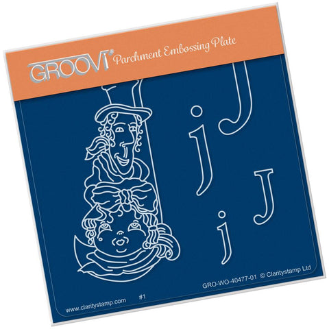 Nursery Rhyme 'J' <br/>A6 Square Groovi Baby Plate <br/>(Set GRO-WO-40653-01)