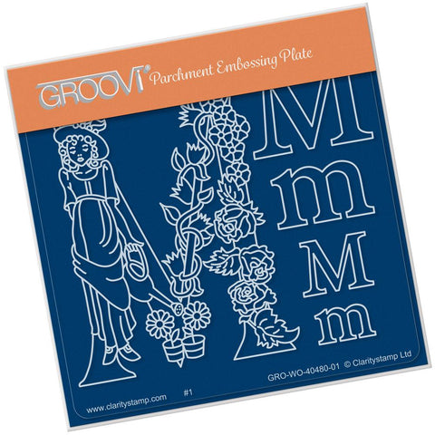 Nursery Rhyme 'M' <br/>A6 Square Groovi Baby Plate <br/>(Set GRO-WO-40653-01)