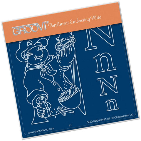 Nursery Rhyme 'N' <br/>A6 Square Groovi Baby Plate <br/>(Set GRO-WO-40653-01)