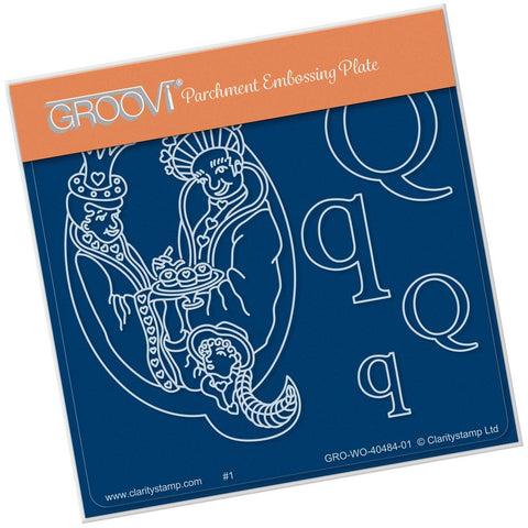 Nursery Rhyme 'Q' <br/>A6 Square Groovi Baby Plate <br/>(Set GRO-WO-40653-01)
