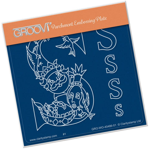 Nursery Rhyme 'S' <br/>A6 Square Groovi Baby Plate <br/>(Set GRO-WO-40653-01)