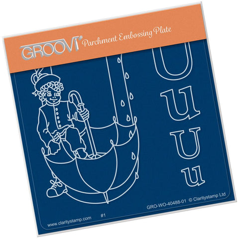 Nursery Rhyme 'U' <br/>A6 Square Groovi Baby Plate <br/>(Set GRO-WO-40653-01)