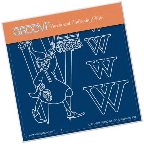 Nursery Rhyme 'W' <br/>A6 Square Groovi Baby Plate <br/>(Set GRO-WO-40653-01)