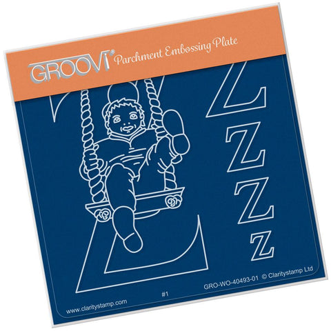 Nursery Rhyme 'Z' <br/>A6 Square Groovi Baby Plate <br/>(Set GRO-WO-40653-01)