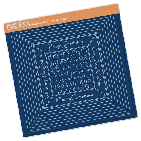 Nested Squares Extension & Alphabet Frame <br/>A4 Square Groovi Plate