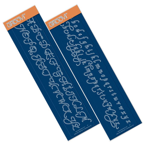 Queen's Calligraphy Alphabet <br/>Groovi Border Plate Set