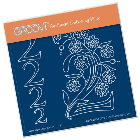 Floral Numbers - 2 <br/>A6 Square Groovi Plate