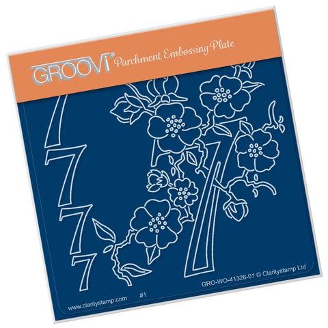 Floral Numbers - 7 <br/>A6 Square Groovi Plate