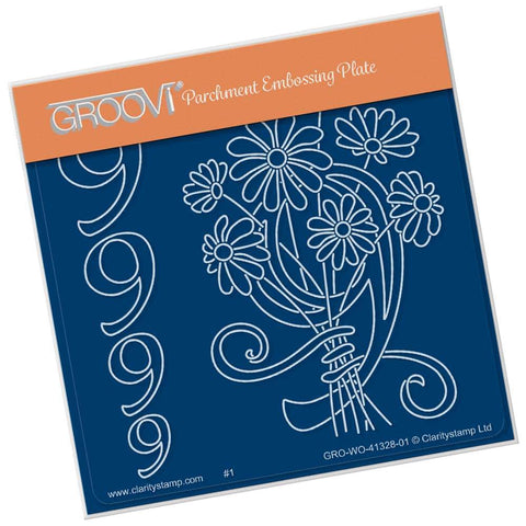 Floral Numbers - 9 <br/>A6 Square Groovi Plate