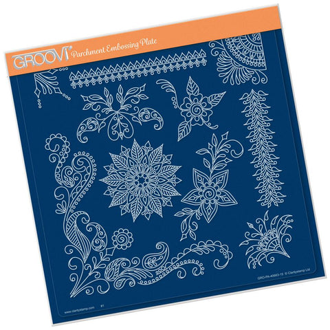 Tina's Henna Corners 2 <br/>A4 Square Groovi Plate