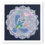 Large Garden Bird with Branch <br/>A6 Square Groovi Baby Plate <br/>(Set GRO-BI-40284-01)