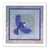 Large Garden Bird with Branch <br/>A6 Square Groovi Baby Plate <br/>(Set GRO-BI-40284-01)