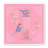 Small Garden Bird with Feeder <br/>A6 Square Groovi Baby Plate <br/>(Set GRO-BI-40284-01)